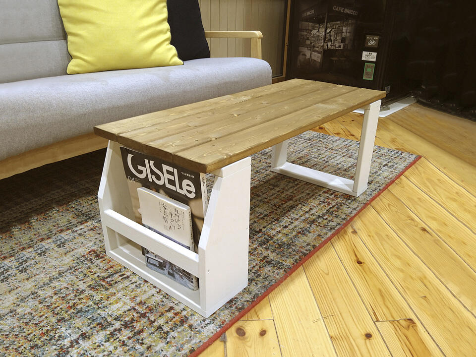 【カインズ工房】マガジンラック付きローテーブル(予約制)