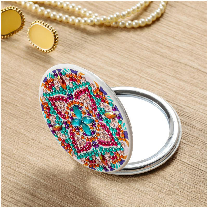 【カインズ工房】ビーズで彩る コンパクトミラー《サークルピンク》(予約優先)