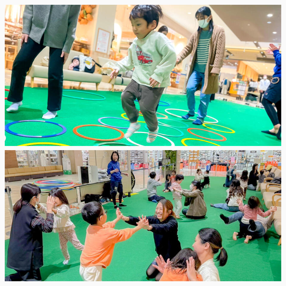 『親子でリズム運動』開催中のようす