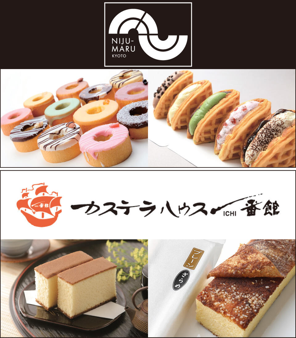 『にじゅうまるきょうと』と『カステラハウス一番館』の商品イメージ写真
