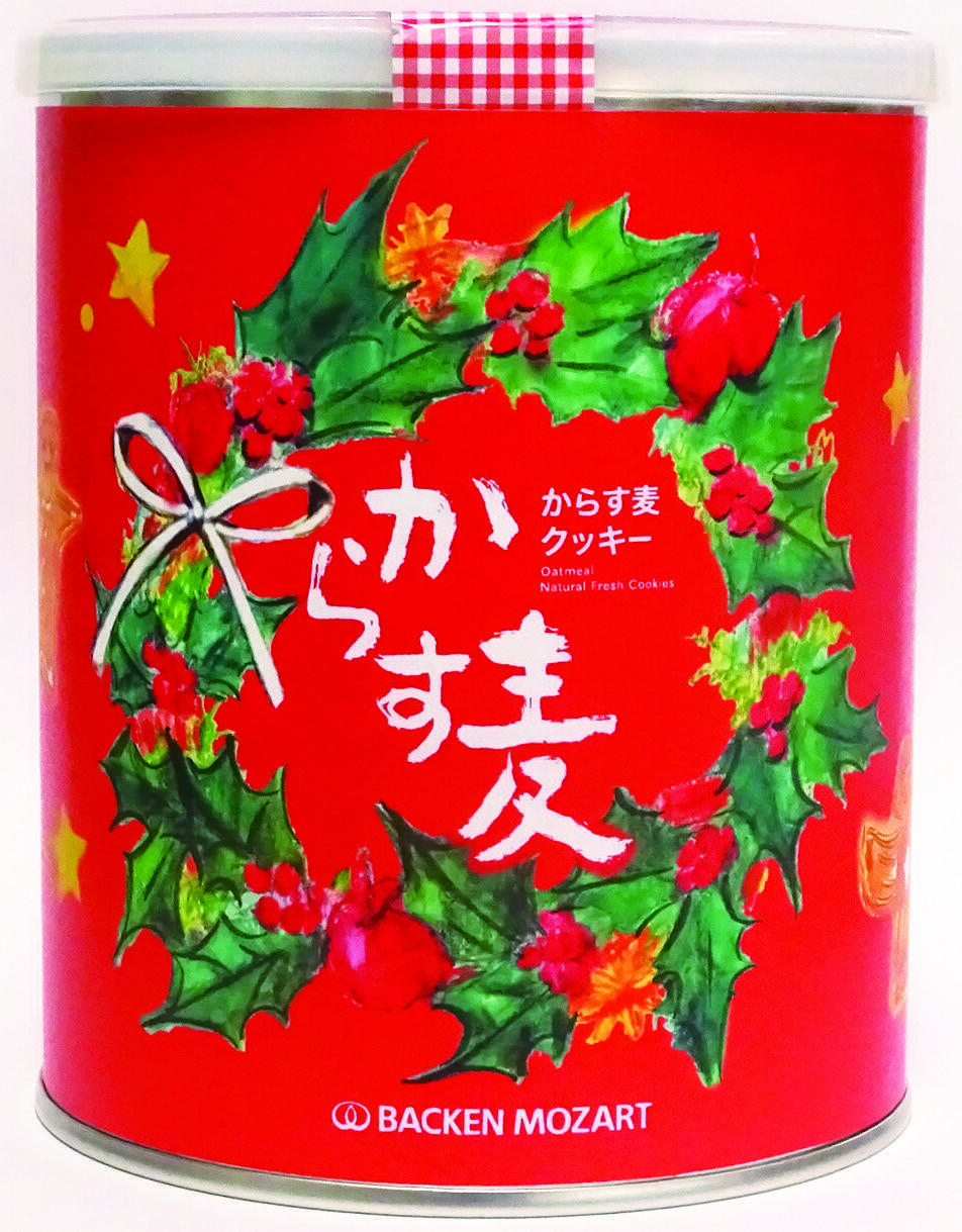 からす麦の焼きたてクッキー クリスマスパッケージ缶
