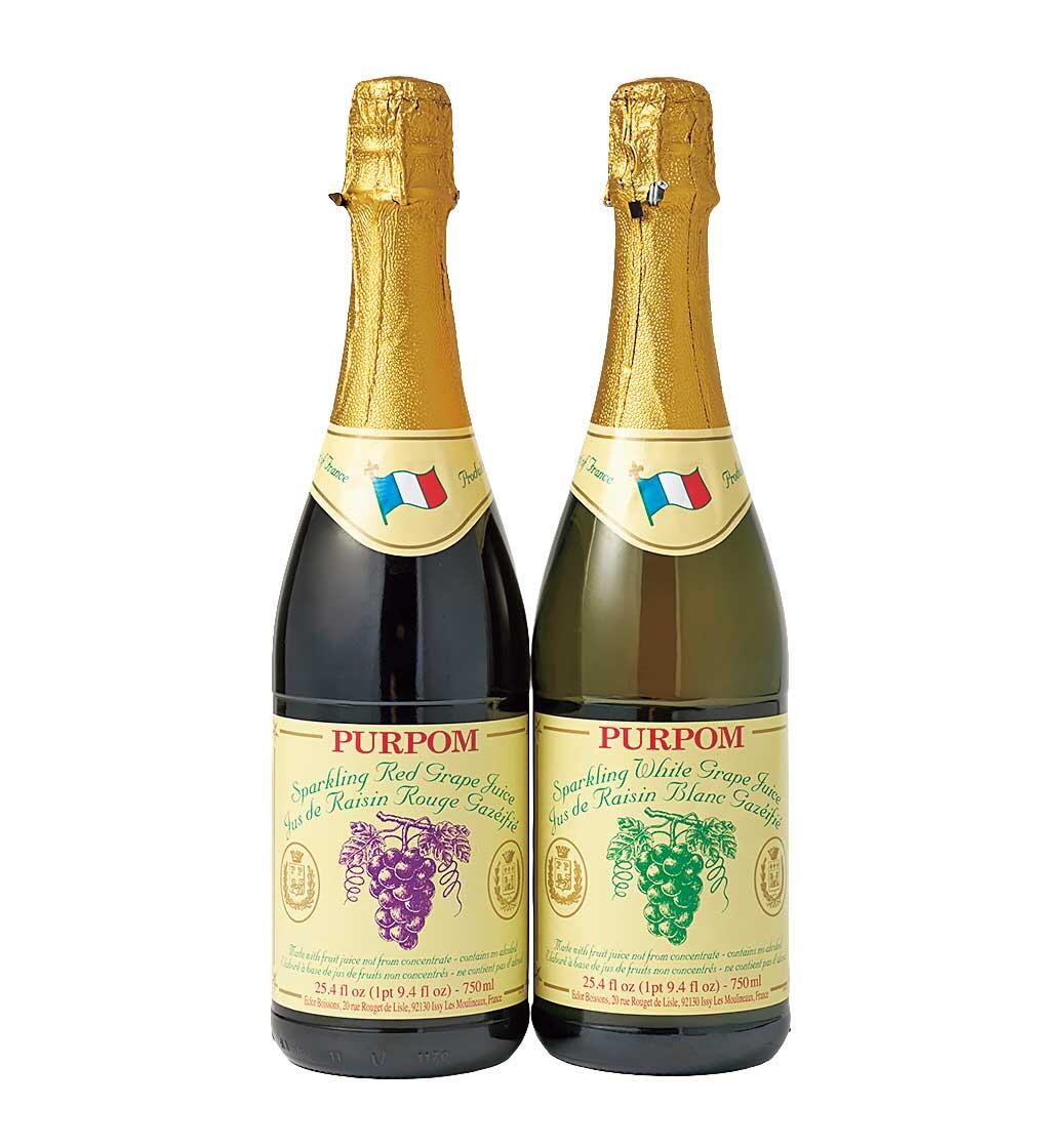 ピュアポム スパークリングホワイトグレープジュース／ピュアポム スパークリングレッドグレープジュース