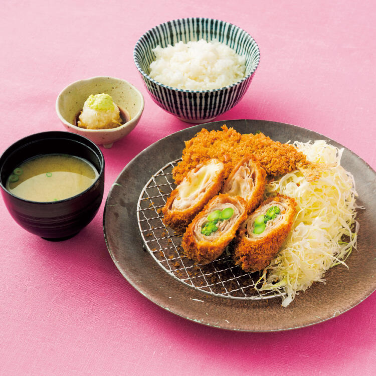 あじフライと巻カツ2種の盛り合わせ(アスパラ・チーズ)