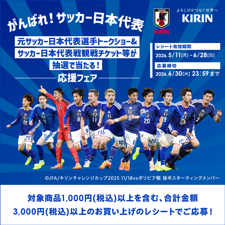 KIRIN『がんばれ!サッカー日本代表』応援フェア
