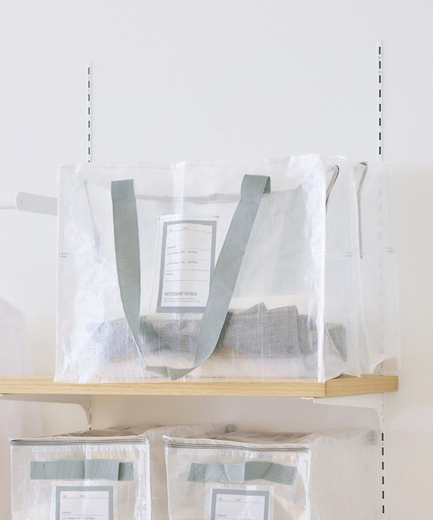 【3COINS＋plus】クリアボックスバッグL