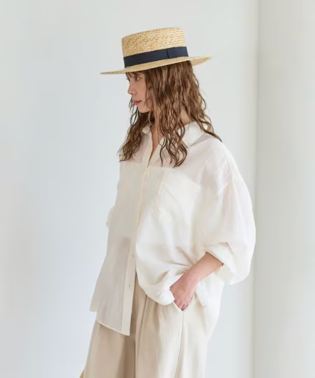 【BAYFLOW】コットンシアーシャツ