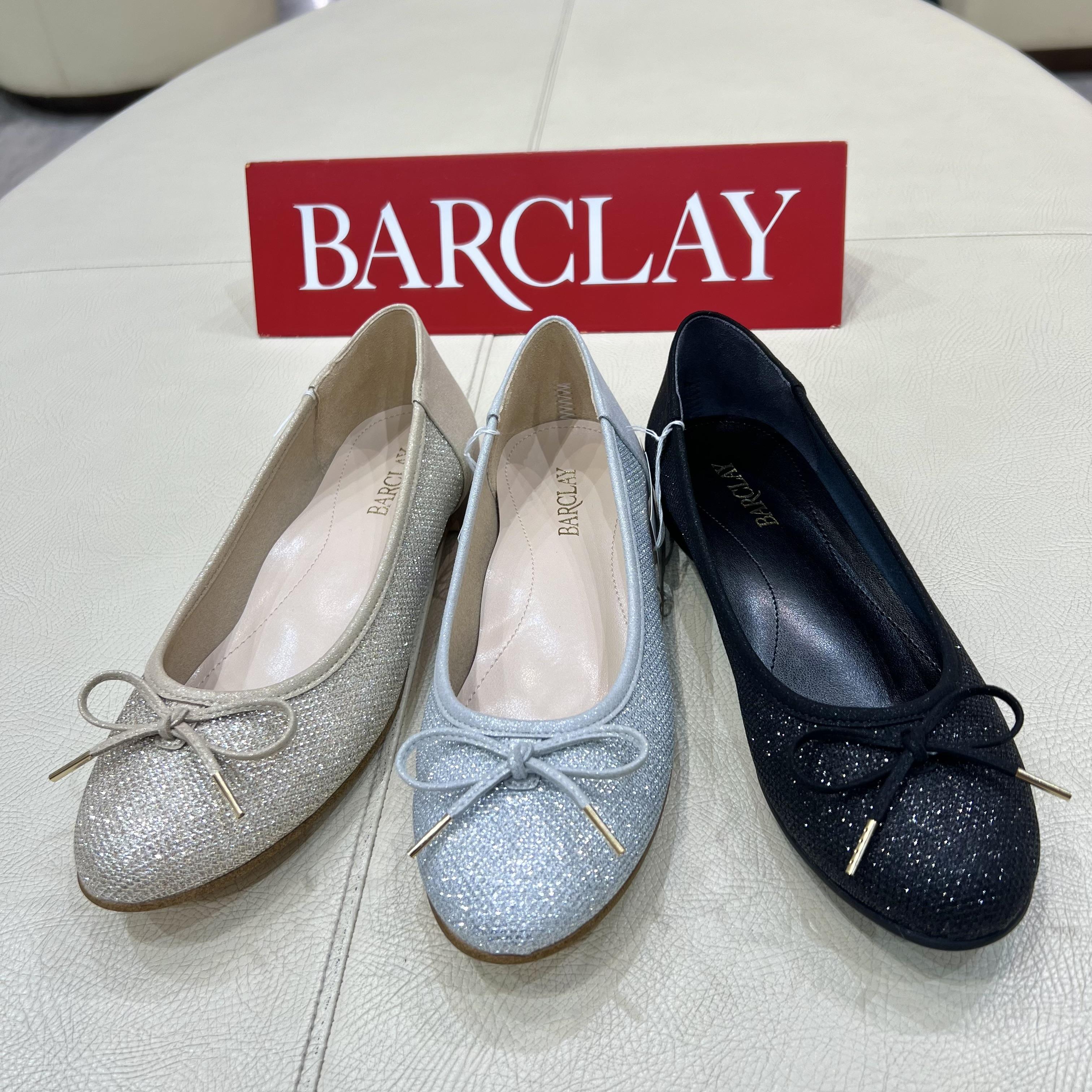 【BwithBアウトレット】BARCLAY ラメ素材バレエ風シューズ