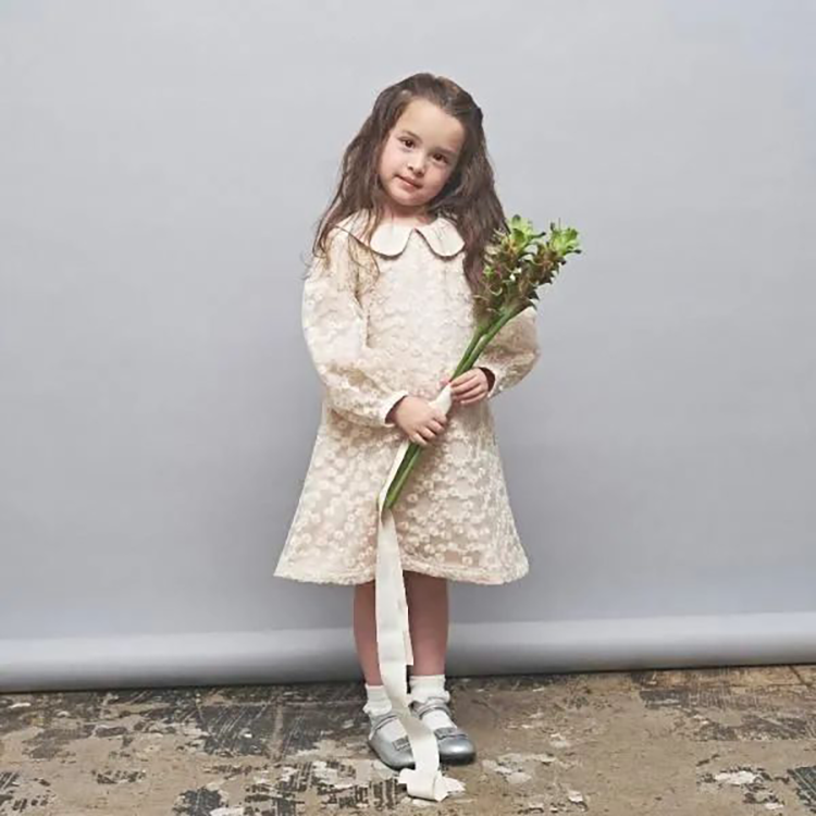 【comune by puppy・StompStamp】フラワー刺繡オーガンジーワンピース