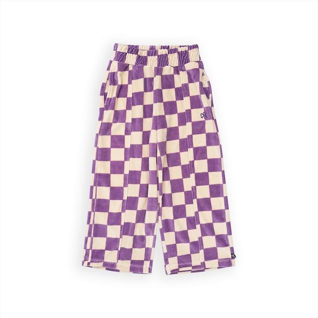 【comune by puppy】【CARLIJNQ カーラインク】　Checkers - joggers girls bottom (velvet) AW23-CHE017