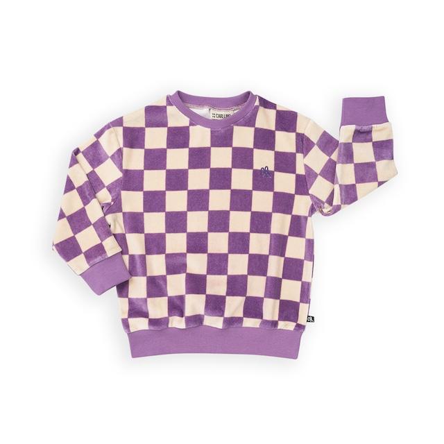 【comune by puppy】【CARLIJNQ カーラインク】　Checkers - sweater (velvet) AW23-CHE015
