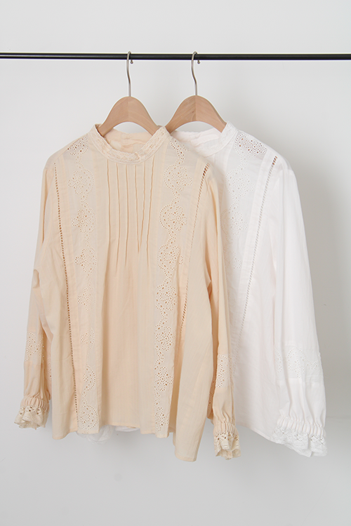 【SM2 keittio】スタンドカラーレースブラウス