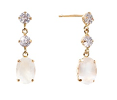 K10YG ムーンストーンのしめじピアス K10YG ムーンストーンのしめじピアス 天然石ビーズ ピアス